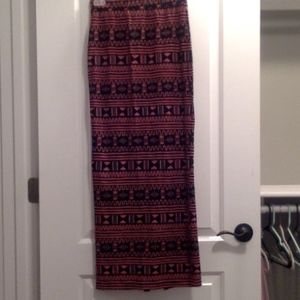 Black and pink tribal print skirt